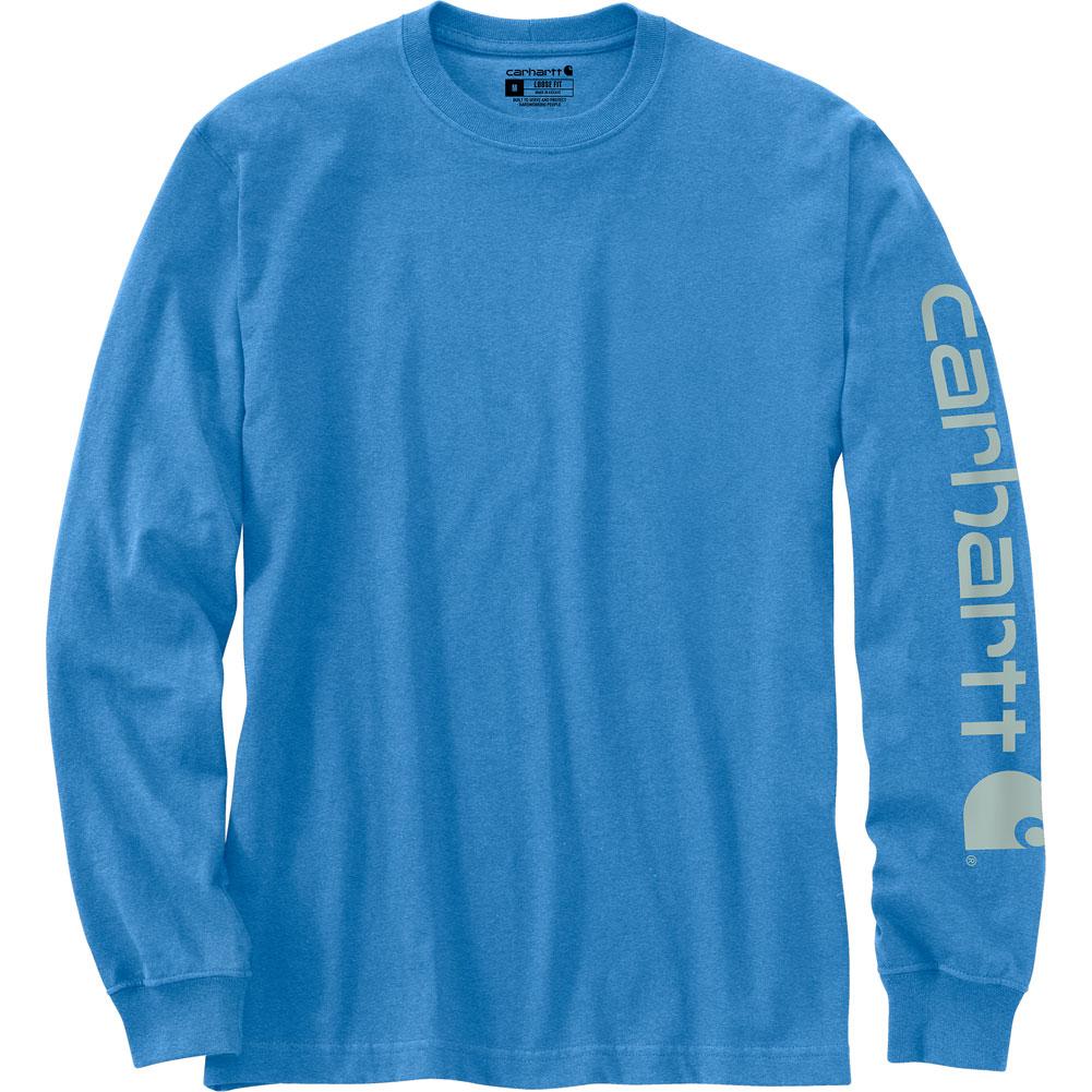  Carhartt Loose Fit Heavyweight Long- Sleeve Logo Sleeve Graphic T- Shirt Men's