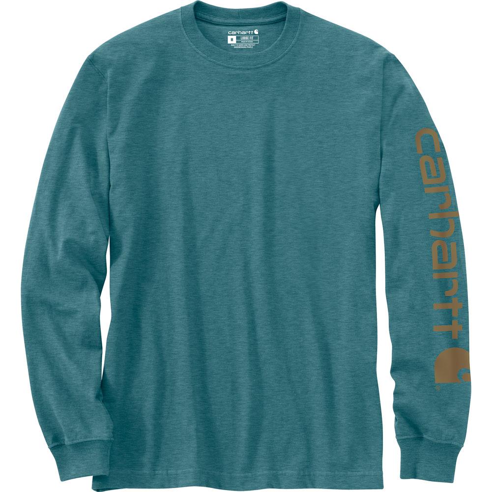 Carhartt Men's Long-Sleeve Graphic Logo T-Shirt, Navy, 4XL