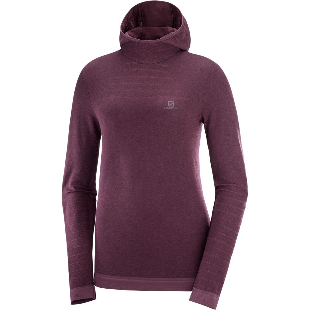 Salomon Outspeed Wool Long Sleeve Hooded T- Shirt Women's
